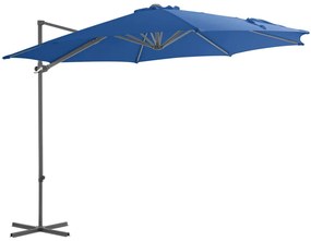 vidaXL Umbrelă în consolă, stâlp din oțel, albastru azuriu, 300 cm