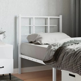 355636 vidaXL Tăblie de pat metalică, alb, 75 cm