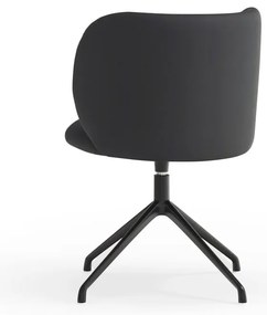 Scaun de sufragerie negru tapițat Mogi – Teulat