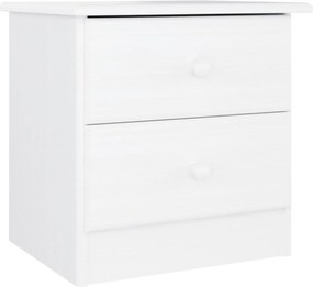 vidaXL Noptieră ALTA, alb, 41x35x41 cm, lemn masiv de pin