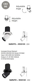 Spot LED incastrabil tavan ajustabil NARUTO negru