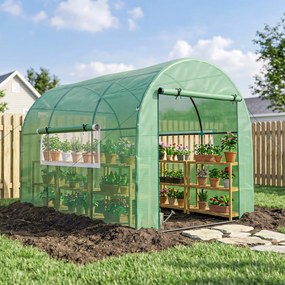 Outsunny Seră tip Tunel Walk-In 300 x 200 cm - Verde | Aosom Romania