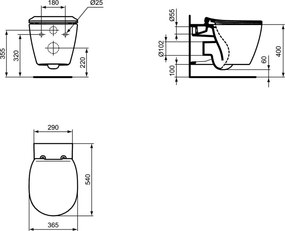Vas WC suspendat Ideal Standard Connect AquaBlade, suspendat, alb - E047901