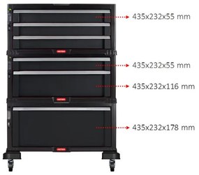 Keter Cabinet pe roți cu 6 sertare , negru