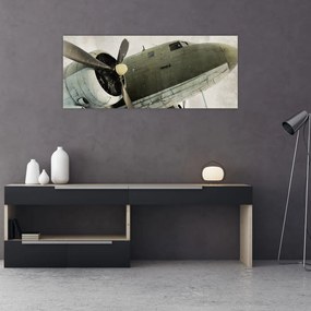 Tablou - Avion vechi cu elice (120x50 cm)