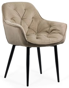 RESIGILAT - Scaun de dining din catifea BUC 257 bej