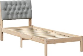 vidaXL Cadru de pat cu tăblie tapițată cu headboard Maro 80 x 200 cm