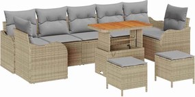 vidaXL Set de canapele pentru grădină 10 pcs Beige și gri deschis