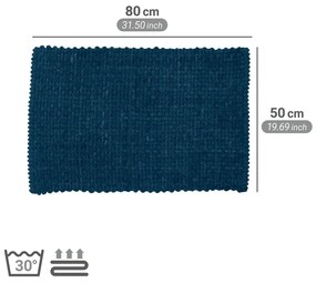 Covoraș de baie albastru închis din material textil 50x80 cm Covelo – Wenko
