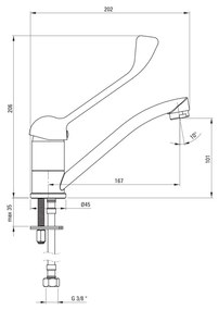 Baterie pentru lavoar, cu maner clinic, crom, Deante Boro