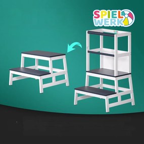 Spielwerk Turn de învățare PLAY din pin, 93x56x49, albă/antracit