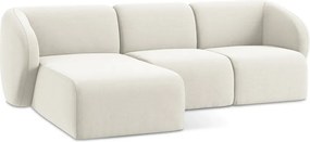 Colțar bej cu tapițerie din catifea (cu colț pe partea stângă/cu șezlong) Lani – Makamii