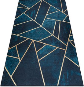 ANDRE 1173 covor lavabil mozaic, geometric anti-alunecare - turcoaz / aur - SECUNDAR-COTATI PRODUSUL