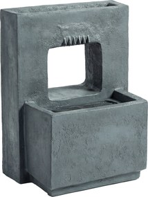 Outsunny Fântână arteziană în 2 trepte, fântână de grădină cu iluminare LED, ghiveci pentru plante, pompă, aspect piatră, reglabil 45 x 31,5 x 58,5 cm | Aosom Romania