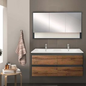 Mobilier complet de baie Porto 120 în culoarea stejarului rustic antracit