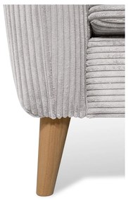 Colțar gri deschis cu tapițerie din catifea reiată (cu colț pe partea dreaptă) Paris – Scandic