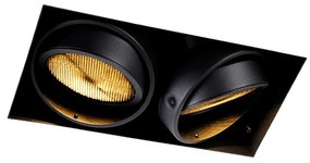 Spot integrat negru GU10 AR111 fără rama 2 lumini - Oneon Honey