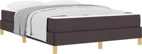 vidaXL Pat cu arcuri cu saltea Maro închis 140 x 190 cm țesătură