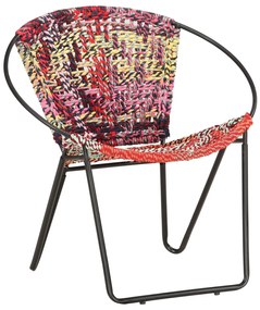 vidaXL Scaun rotund Chindi, multicolor, material textil