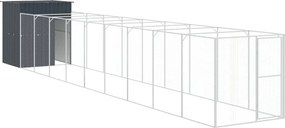 vidaXL Cușcă câine cu țarc antracit 165x1067x181 cm oțel galvanizat
