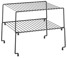 Set 2 rafturi suplimentare pentru bucătărie Metaltex Brooklyn Lava, negru