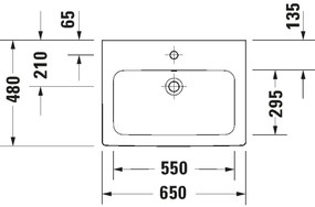 Duravit D-CODE lavoar suspendat 65x48 cm, ceramică, alb lucios - 23996500002