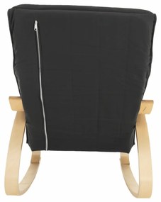 Fotoliu balansoar, lemn natural de mesteacăn, material textil gri, SIVERT