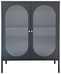 Vitrină neagră din metal 90x110 cm Adelaide – House Nordic