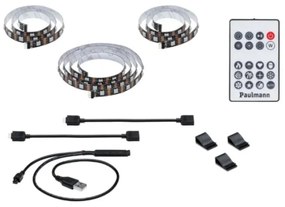 Bandă dimabilă pentru televizor LED/3,5W RGB 2m ZOLL 5V Paulmann 78880 + telecomandă