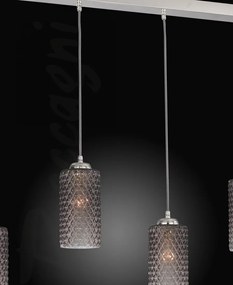 Lustra moderna cu 5 pendule design italian 10000 fumuriu