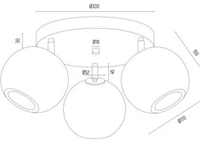 Plafoniera cu 3 spoturi design modern Parula maro deschis, bej