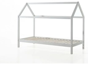 Pat în formă de Căsuță, Alb, 90 x 200 cm, Pin Masiv – Dallas – Vipack