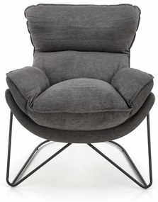 Fotoliu Volker gri inchis/negru H78 cm