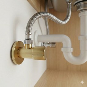 Robinet colțar 02  1/2" x 3/8" Brush Gold