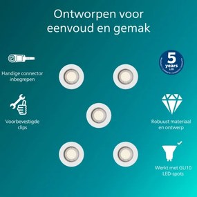 Philips - Set de 5 spoturi încastrate PERIDOT 1xGU10/7W/230V alb
