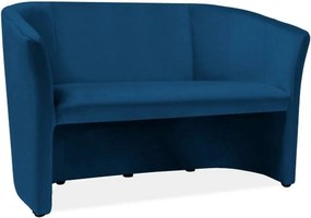Canapea TM-2, stofa catifelata albastru inchis - Bluvel 86, 126x60x76