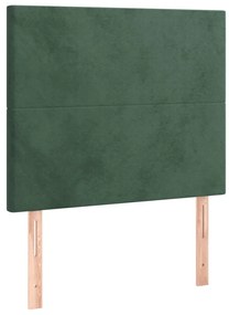 Cadru de pat cu tablie, verde inchis, 100x200 cm, catifea Verde inchis, 100 x 200 cm, Design simplu