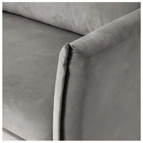 Canapea gri cu tapițerie din catifea 203 cm Juli – Ropez