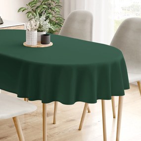 Goldea față de masă 100% bumbac verde închis - ovală 120 x 200 cm