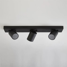 Plafoniera baie cu 3 spoturi directionabile Selene, neagra