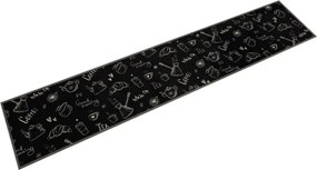 vidaXL Covor de bucătărie lavabil Morning, negru, 60x300 cm, catifea