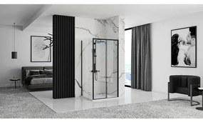 Cabina de dus dreptunghiulara cu usa culisanta Rea Rapid Slide 150x80 negru