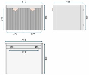Set mobilier de baie cu lavoar Mario 60cm Grey