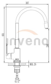 Baterie de bucatarie cu gat flexibil JOGA alba