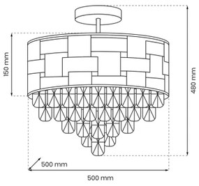 Lustră pe tijă LUXURIA 9xE14/40W/230V auriu