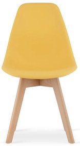 Scaun KITO de culoare mustar cu picioare din lemn de fag