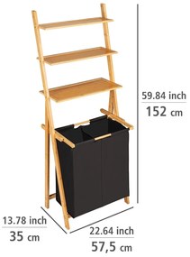 Wenko Rafters cu coș pentru rufe Ecori, 152 x 35 x 57 cm