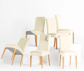 Restilo Husă pentru scaun Sento crem, 48 x 48 x 58+ 10 cm, set de 6 bucăți