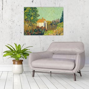 Tablou pe sticlă - Imitator of Vincent van Gogh, Landscape, reproducere (70x50 cm)