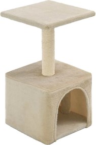 vidaXL Ansamblu pentru pisici, stâlpi cu funie de sisal, bej, 55 cm